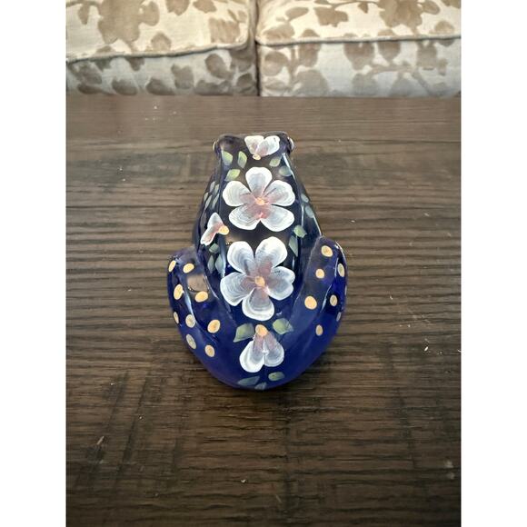 Vintage Fenton Purple Amethyst Glass Hand-Painted Frog - Picture 4 of 7